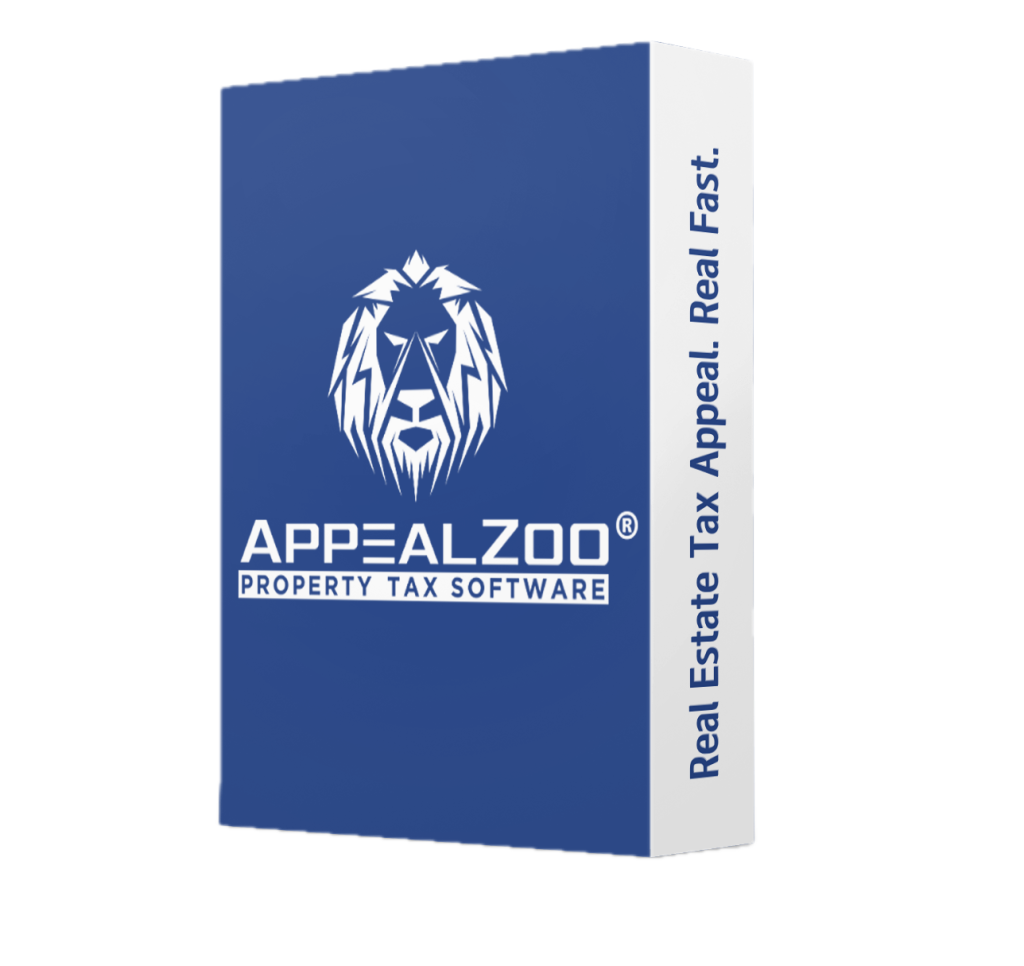 This is an image of the box of the real estate tax appealzoo software.